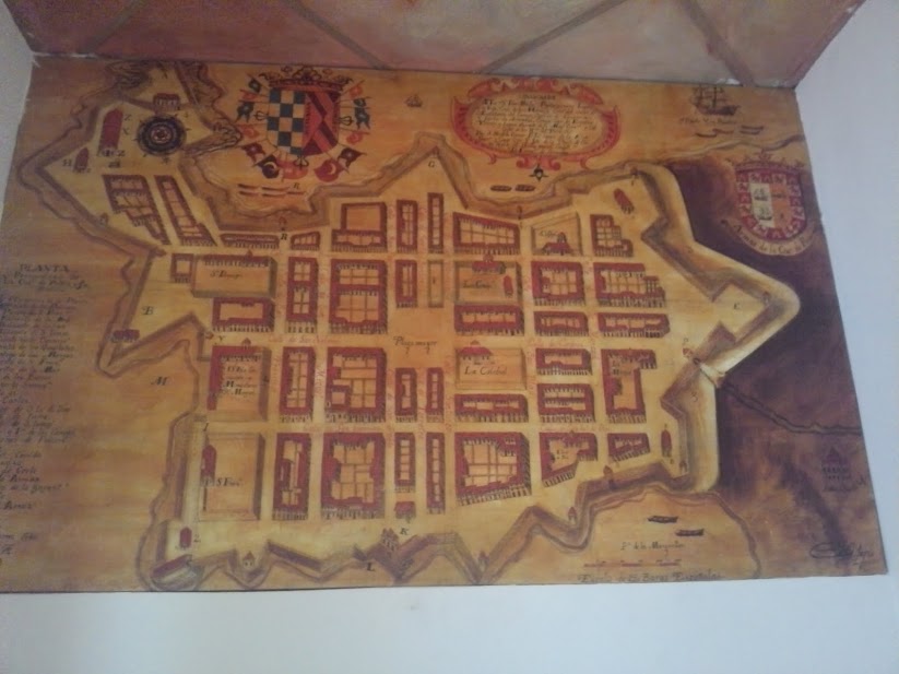 Viejo plano de la ciudad amurallada