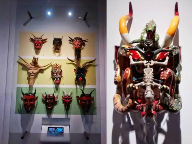 Exposición de mascaras en el Museo de Arte Popular
