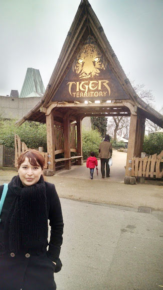Entrada al territorio del tigre en el zoológico de Londres