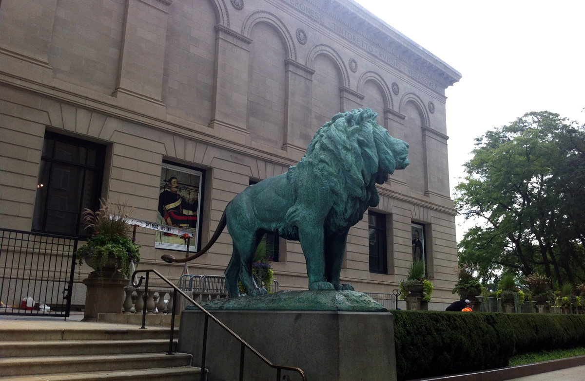 León guardian del Instituto de Arte de Chicago