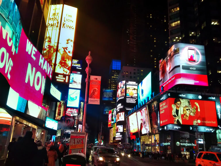 Las impresionantes pantallas de Times Square